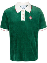 ribbed velvet polo shirt
